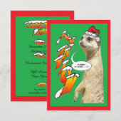 Christmas Meerkat Einladung Green X-Mas (Vorne/Hinten)