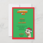 Christmas Meerkat Menu Green Einladung (Rückseite)