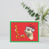 Christmas Meerkat Rote Postkarte (Stehend Vorderseite)