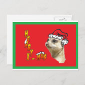 Christmas Meerkat Rote Postkarte (Vorne/Hinten)