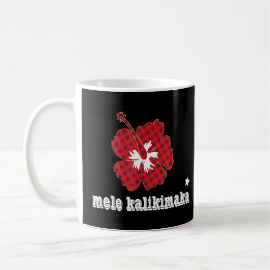 Christmas Mele Kalikimaka Hawaii Hibiskus Kaffeetasse (Links)