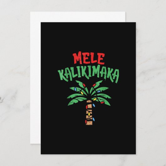 Christmas Mele Kalikimaka Palm Tree Hawaiian Light Einladung (Vorne/Hinten)