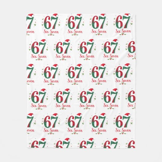 Christmas Meme Six Seven 67 6 7 Holiday Fleecedecke (Vorderseite)