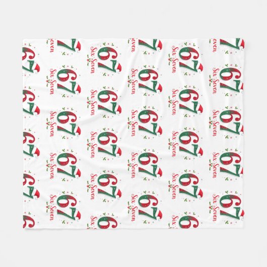 Christmas Meme Six Seven 67 6 7 Holiday Fleecedecke (Vorderseite (Horizontal))