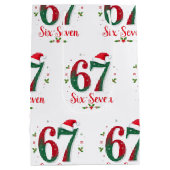 Christmas Meme Six Seven 67 6 7 Holiday Mittlere Geschenktüte (Rückseite)