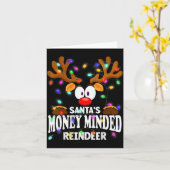 Christmas Men Women Santa's Money Minded Reindeer Karte (Gelbe Blume)