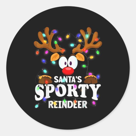 Christmas Men Women Santa's Srty Reindeer Runder Aufkleber (Vorderseite)
