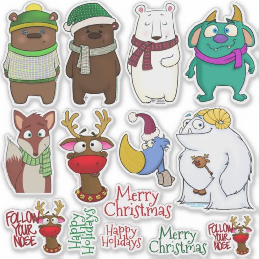 Christmas Menagerie Sticker Sheet (Vorderseite)
