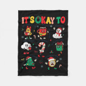 Christmas Mental Health Awareness Men Women It's O Fleecedecke (Vorderseite)