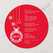 Christmas Menu Red and white 
