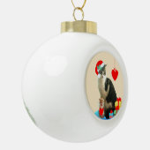 Christmas Merlin Cat Keramik Kugel-Ornament (Links)