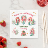 Christmas Mermaid Birthday Napkins Serviette (Beispiel)