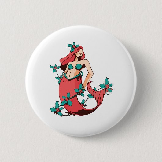 Christmas Mermaid Button (Vorderseite)