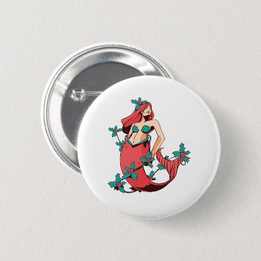 Christmas Mermaid Button (Vorne & Hinten)