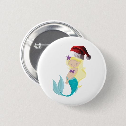 Christmas Mermaid Button (Vorne & Hinten)