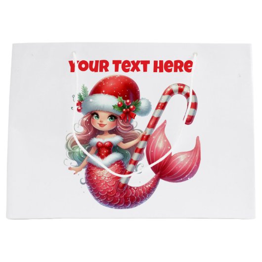 Christmas Mermaid-Geschenktasche Große Geschenktüte (Vorderseite)