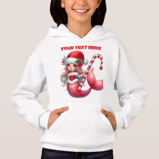 Christmas Mermaid Girls Hoodie (Vorderseite)