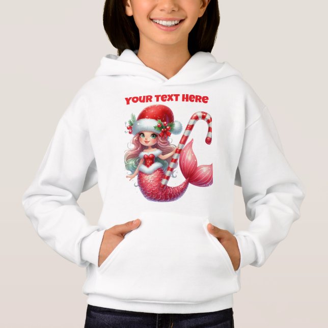 Christmas Mermaid Girls Hoodie (Vorderseite)