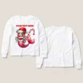 Christmas Mermaid Girls Long Sleeve Shirt (Design Vorderseite & Rückseite)
