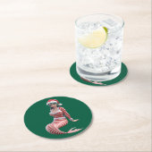 Christmas Mermaid Holiday Coaster Runder Pappuntersetzer (Vor Ort)