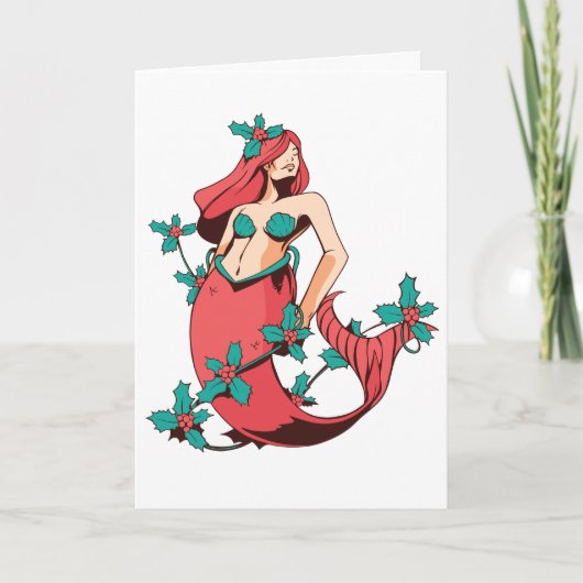 Christmas Mermaid Karte (Vorderseite)