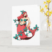 Christmas Mermaid Karte (Gelbe Blume)