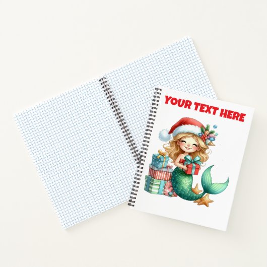 Christmas Mermaid Kids Journal - Personalisierter Notizblock (Innenseite)