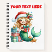 Christmas Mermaid Kids Journal - Personalisierter Notizblock (Vorderseite)