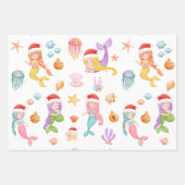 Christmas Mermaid Pattern Geschenkpapier Set (Vorderseite)