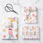 Christmas Mermaid Pattern Geschenkpapier Set<br><div class="desc">Machen Sie Ihre Feier unvergesslich mit diesen zauberhaften Weihnachtsblättern mit Meerjungfrau. Ideal für eine Unterwasserfeier. Zeigt eine Aquarellfarbe unter dem Meeresmuster mit niedlichen Meerjungfrauen,  die Weihnachtsmannmützen tragen. Wenn Sie die Hintergrundfarben ändern möchten,  klicken Sie auf "Bearbeiten mit dem Entwurfswerkzeug".</div>
