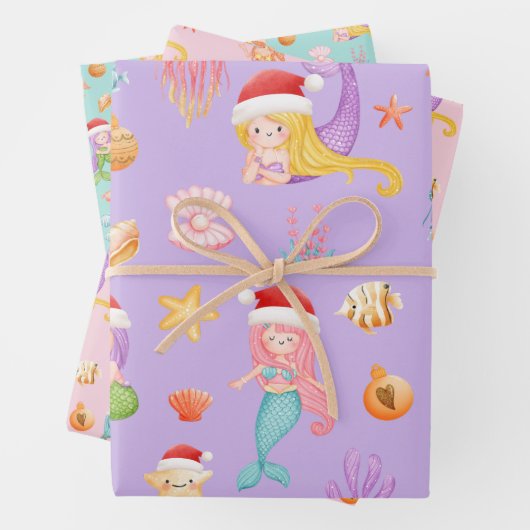 Christmas Mermaid Pattern Geschenkpapier Set (Beispiel)