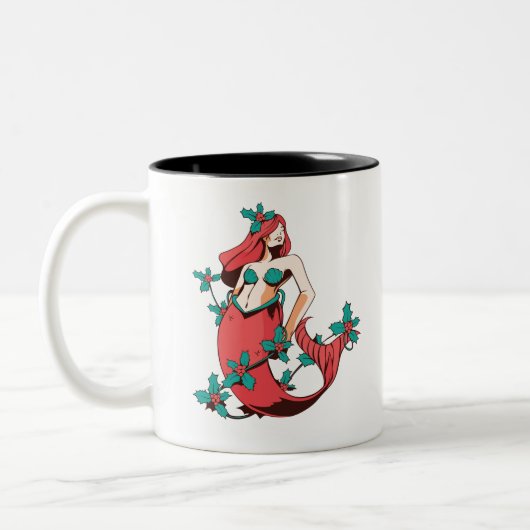Christmas Mermaid Zweifarbige Tasse (Links)