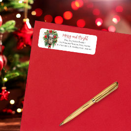 Christmas Merry and Bright Mailbox Floral Monogram