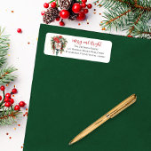 Christmas Merry and Bright Mailbox Floral Monogram