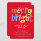 Christmas Merry and Bright Open House Party Einladung (Vorne/Hinten)