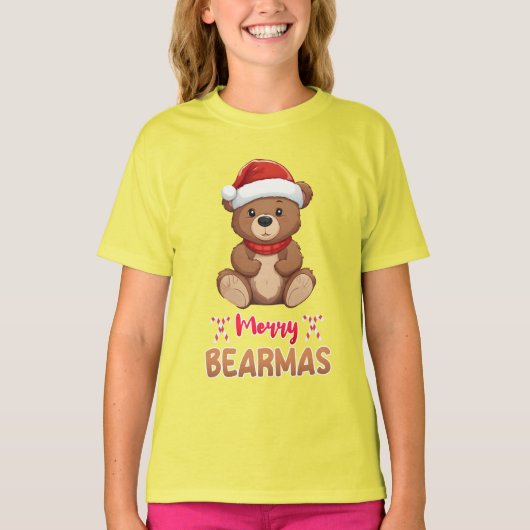 Christmas Merry Bearmas Niedlich Pet Lover Weihnac T-Shirt (Vorderseite)