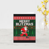 Christmas Merry Blitzmas Santa Football Ugly Sweat Karte (Gelbe Blume)