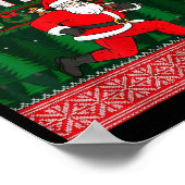 Christmas Merry Blitzmas Santa Football Ugly Sweat Poster (Ecke)