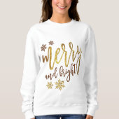 Christmas Merry Bright Gold Ladys Sweatshirt (Vorderseite)