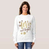 Christmas Merry Bright Gold Ladys Sweatshirt (Vorne ganz)