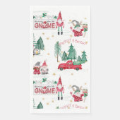 Christmas Merry Bright Red Gnomes Forest Gold Star Serviette (Vorderseite)