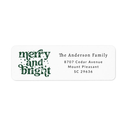 Christmas Merry & Bright Return Address Label (Vorne)