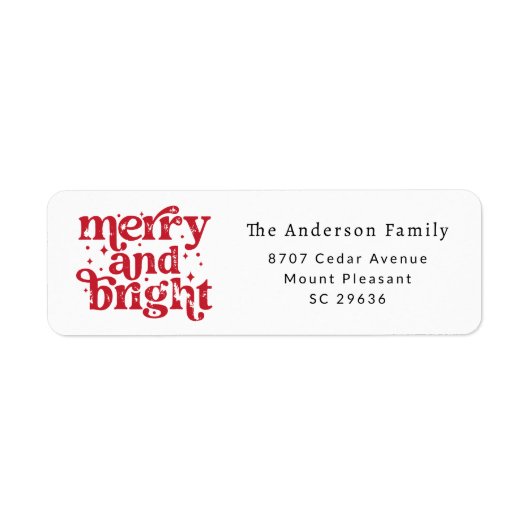 Christmas Merry & Bright Return Address Label (Vorne)