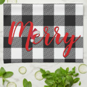 Christmas Merry Buffalo Kariert Geschirrtuch (Gefaltet)