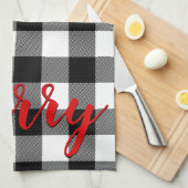 Christmas Merry Buffalo Kariert Geschirrtuch (Viertel Falte)