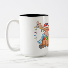 Christmas - Merry Christ-Moose! Zweifarbige Tasse