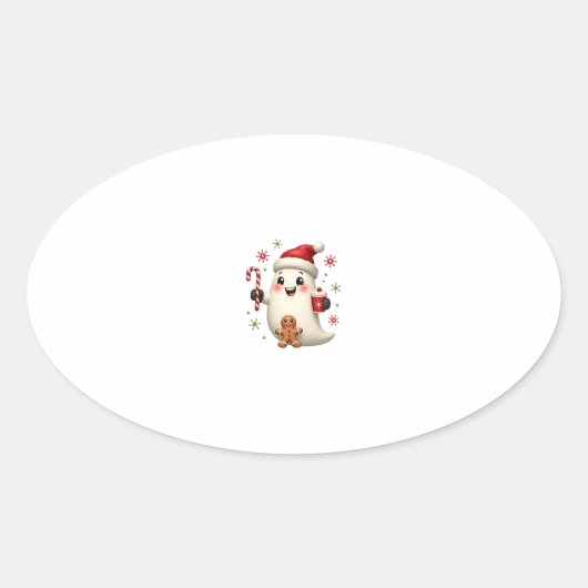Christmas Merry Christmas For Gift Christmas Ghost Ovaler Aufkleber (Vorderseite)