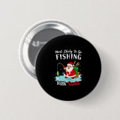 Christmas Merry Christmas For Gift Fishing Santa Button (Vorne & Hinten)