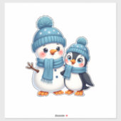 Christmas Merry Christmas For Gift Penguin Snowman Aufkleber (Blatt)