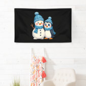 Christmas Merry Christmas For Gift Penguin Snowman Banner (Insitu)
